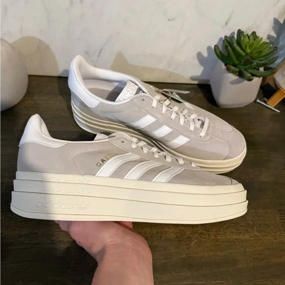 adidas gazelle silver green womens Adidas Gazelle Bold Magic Beige Collegiate Green